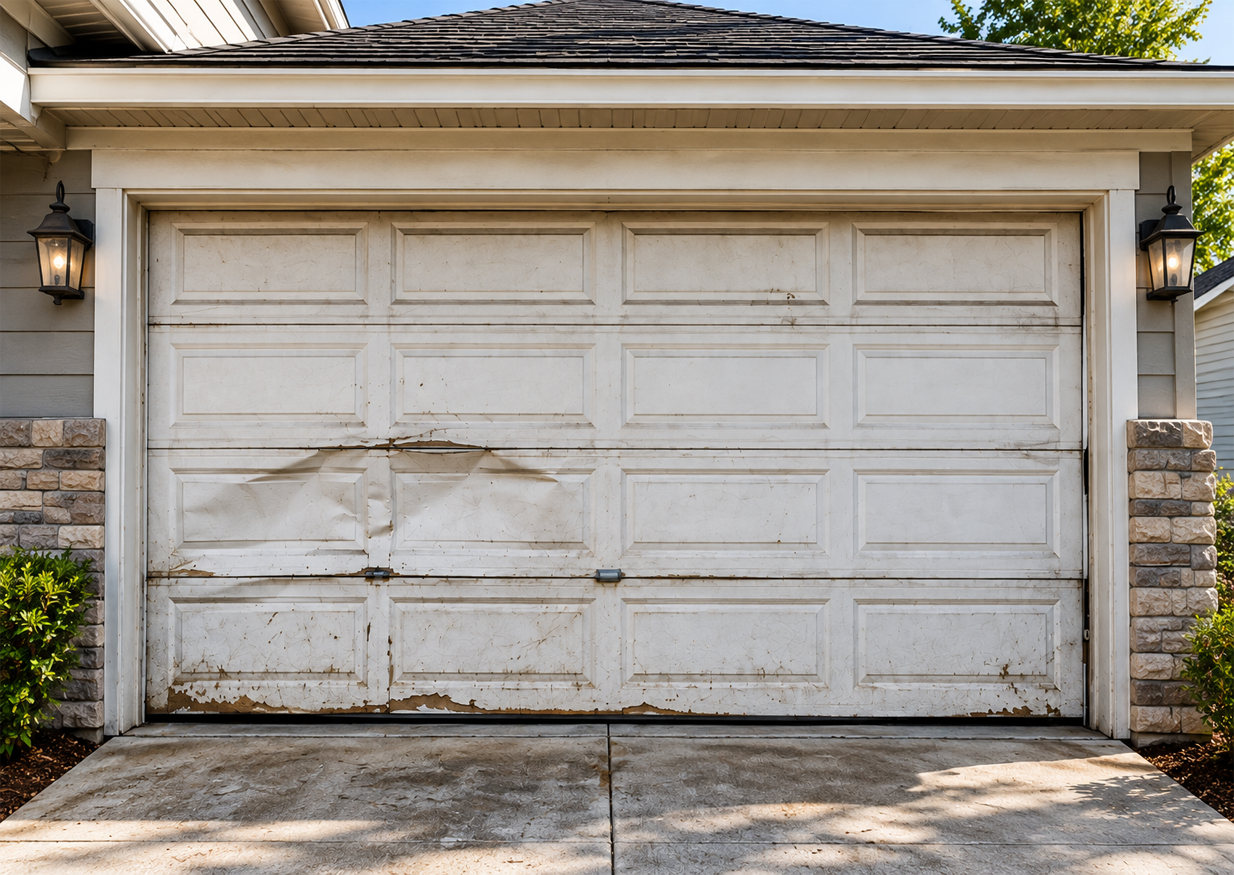 Garage door before repair in Mission Bend TX